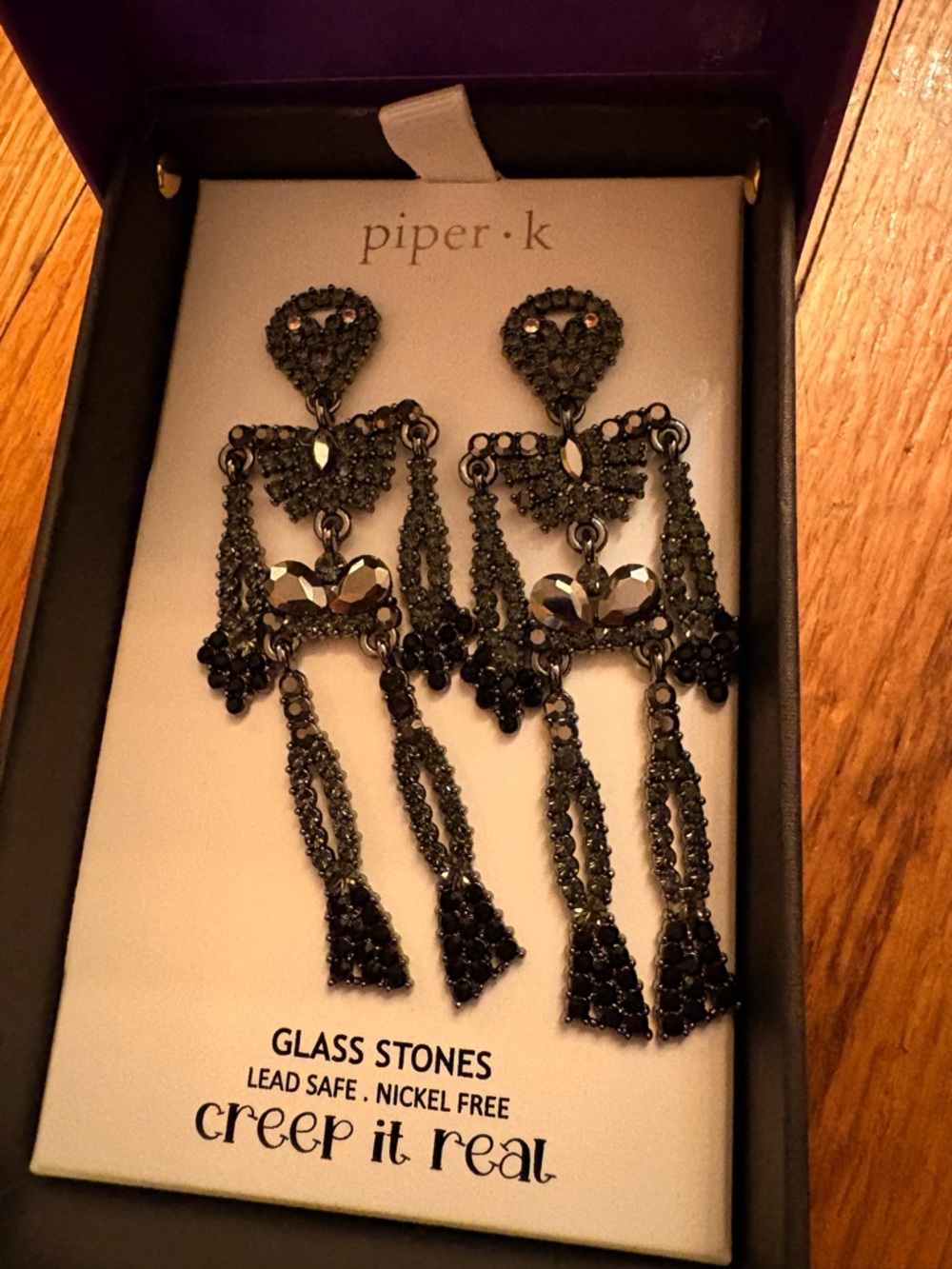 Piper•k Black Crystal Chandelier Earrings